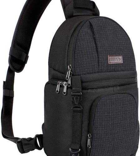 Camera Sling Bag, Dslr/Slr/Mirrorless Camera Case Shockproof Photography Camera Backpack with Tripod Holder & Removable Modular Inserts Compatible with Canon/Nikon/Sony/Fuji, Black