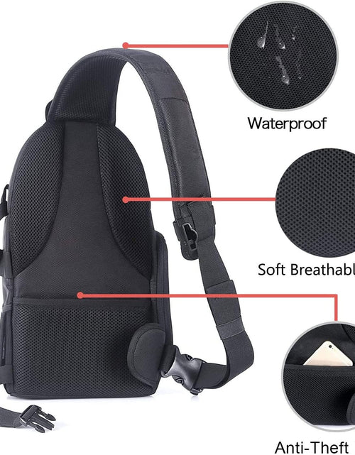 Load image into Gallery viewer, Camera Sling Bag, Dslr/Slr/Mirrorless Camera Case Shockproof Photography Camera Backpack with Tripod Holder &amp; Removable Modular Inserts Compatible with Canon/Nikon/Sony/Fuji, Black
