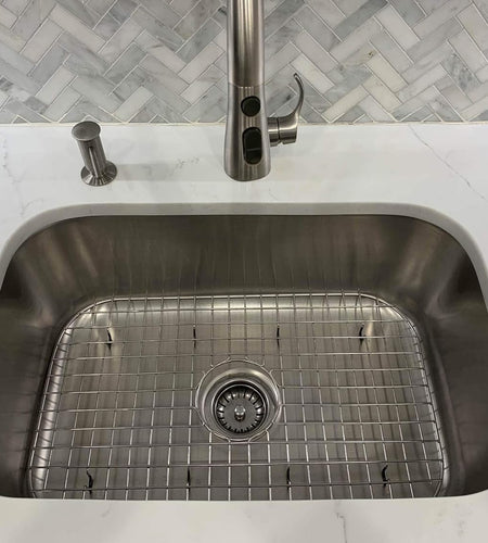 Kitchen Sink Protector, Stainless Steel Grid Design: 23”W X 14-3/8”L Extra Large Sink Rack - Handy In-Sink Dish Drying Rack - Fits Farmhouse Sink, Large and Extra-Large Sinks