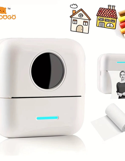 Load image into Gallery viewer, Pocket Printer Wireless BT Thermal Printers with 1 Rolls Printing Paper and 1200Mah Battery, Portable Inkless Printer
